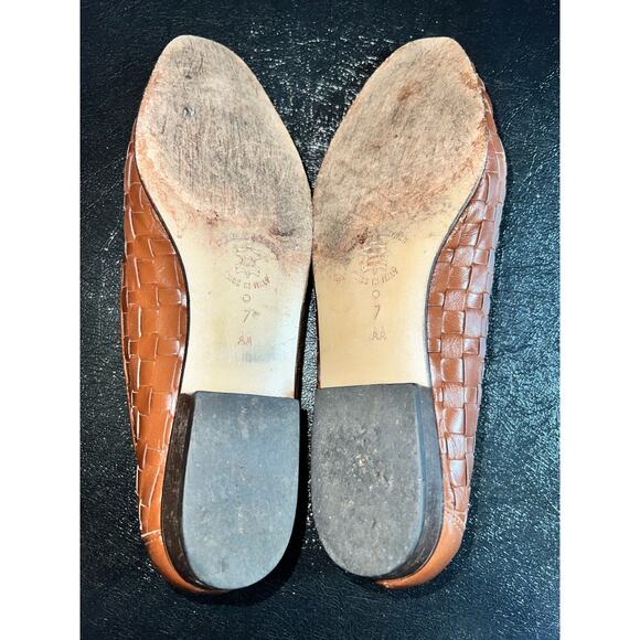 Amalfi Made In Italy Ladies Vintage Woven Leather Loafer - size 7 - Picture 4 of 6
